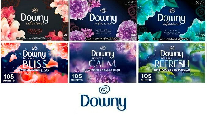 楽天市場 定形外発送ok Downy Infusions ダウニー インフュージョン 乾燥機用柔軟シート 105枚入 アンバーブロッサム ラベンダーセレニティ ボタニカルミスト スパークリング アンバー ローズ ラベンダー バニラビーン バーチウォーター