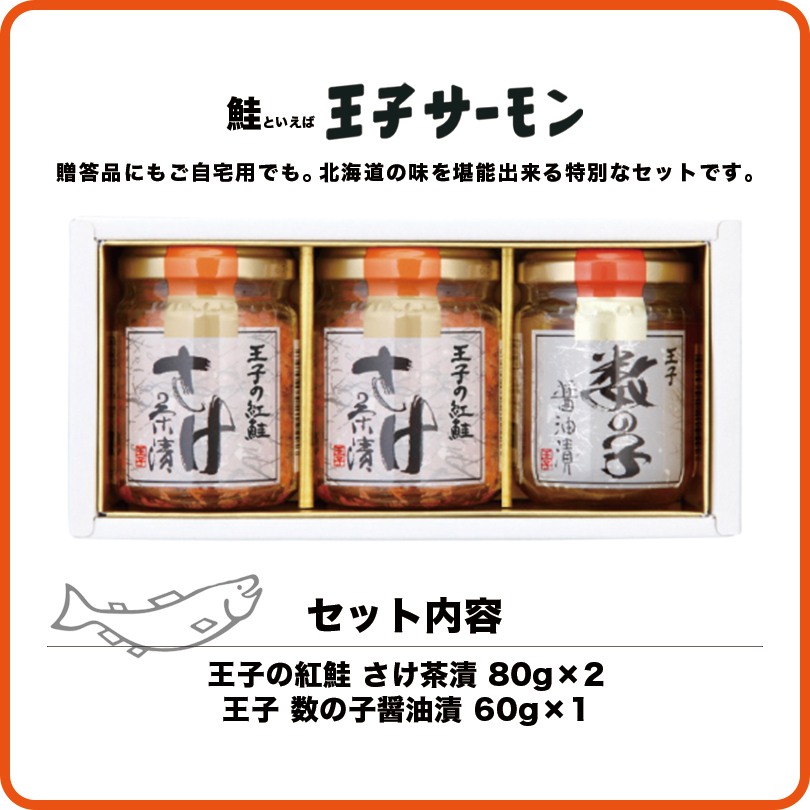 新生活 王子サーモン 瓶製品 詰合わせ北海道 お土産 鮭フレーク 数の子 ご飯のお供 おにぎり お茶漬け 海苔巻き ギフト プレゼント お取り寄せ 送料 無料 Fucoa Cl