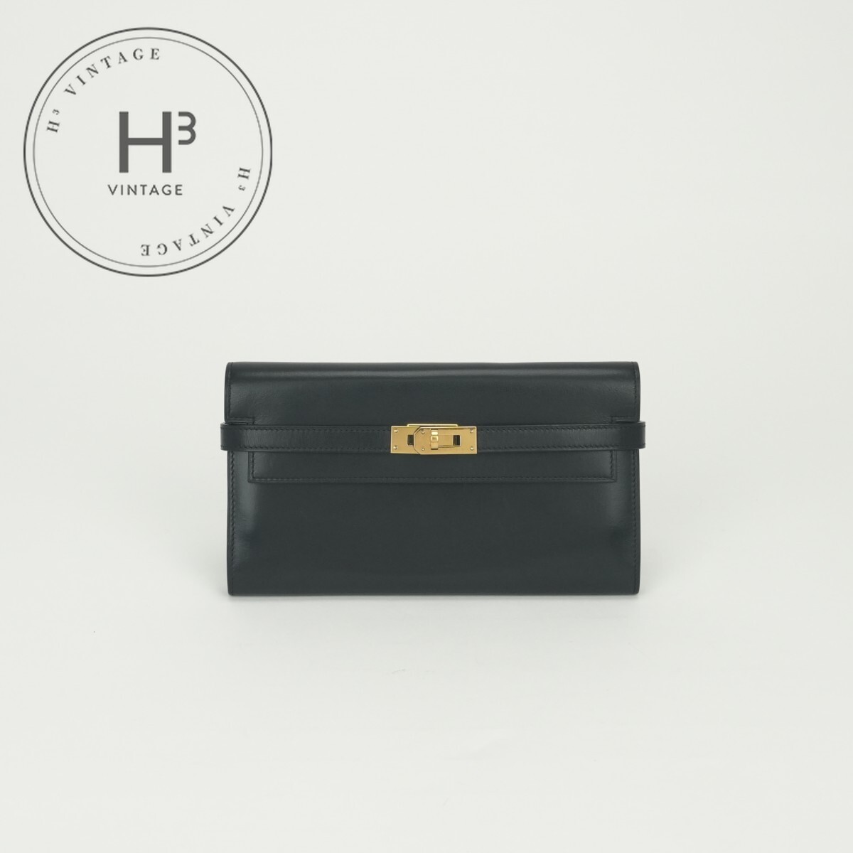 エルメス HERMES ケリーウォレット ケリー ウォレット 金入れ 長金入れ ロングウォレット ボックスカーフ ノワール Noir 黒いこと Black 黒 ゴールド金具