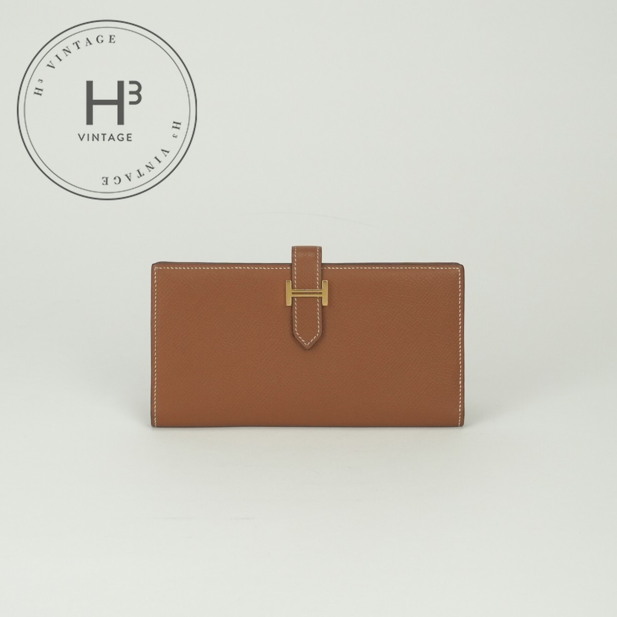 エルメス HERMES ベアンスフレ ベアン スフレ 金入れ 長金入れ ロングウォレット エプソン ゴールド Gold 赤銅色 Brown 茶 ゴールド金具 ヴォーエプソン
