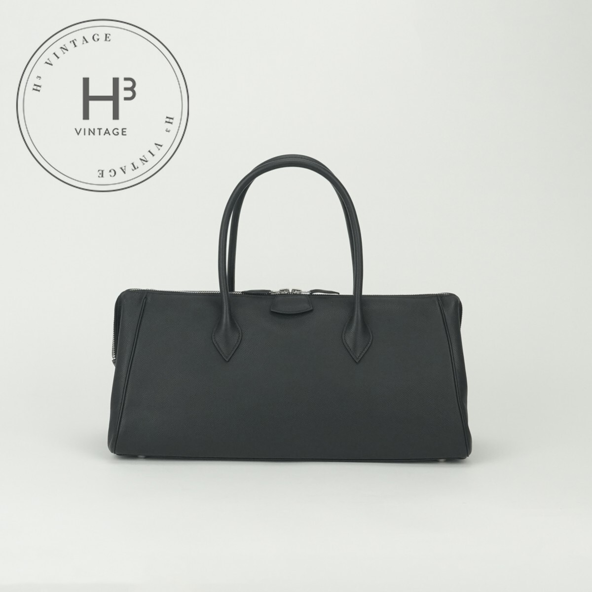 エルメス HERMES 光の都市ボンベイ40 光の都市ボンベイ 40 御徒面子 ボストンバッグ エプソン ノワール Noir 黒いこと Black 黒 しろがね色金具 ハンドバック ヴォーエプソン