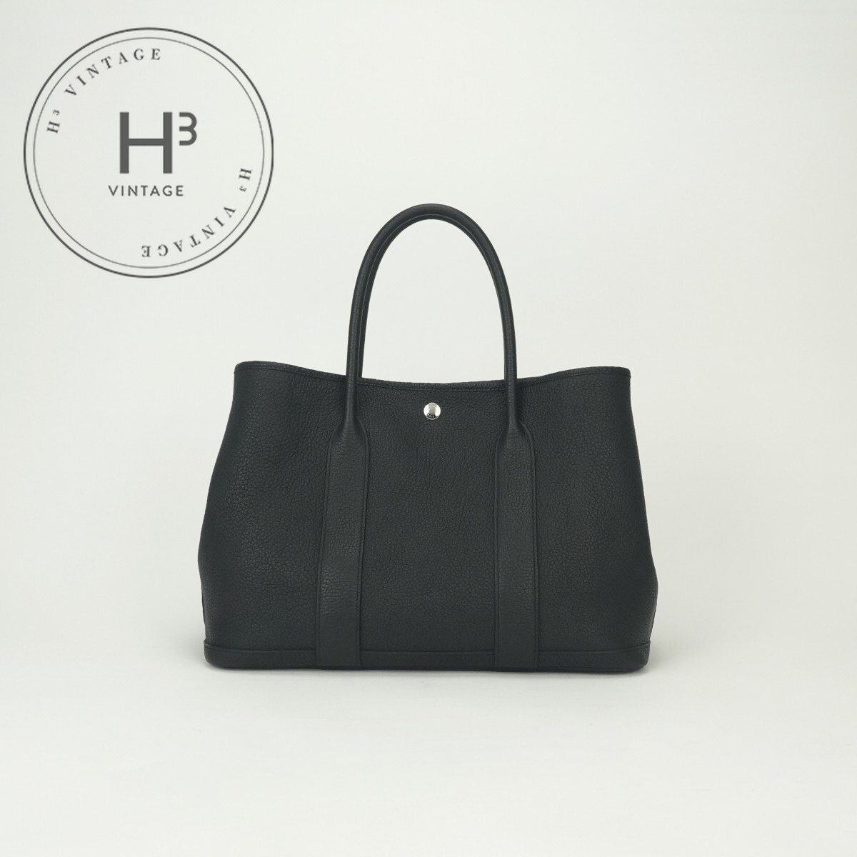 エルメス HERMES 庭園寄り合い PM 庭園寄り合い PM 庭園寄り合い36 庭園寄り合い 御徒面子 トートバッグ ネゴンダ ノワール Noir 黒いこと Black 黒 しろがね色金具