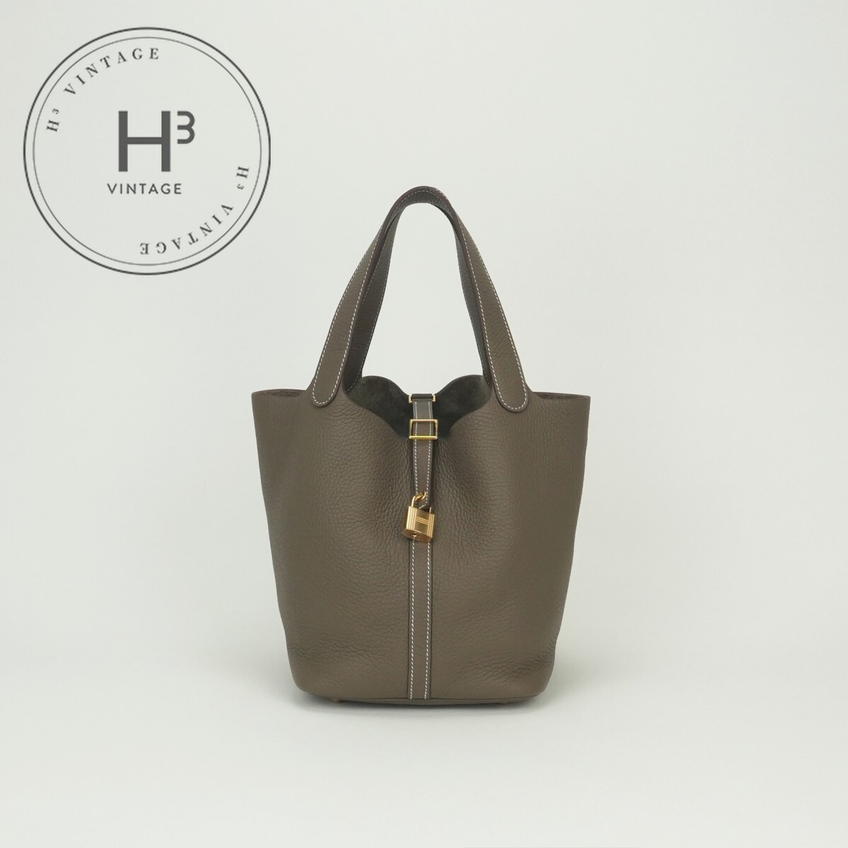 エルメス HERMES ピコタンロックMM ピコタンロック MM ピコタンロック22 バッグ トートバッグ トリヨンクレマンス エトゥープ Etoupe グレー Gray ゴールド金具 ハンドバッグ ピコタン|H3(エイチスリー)店