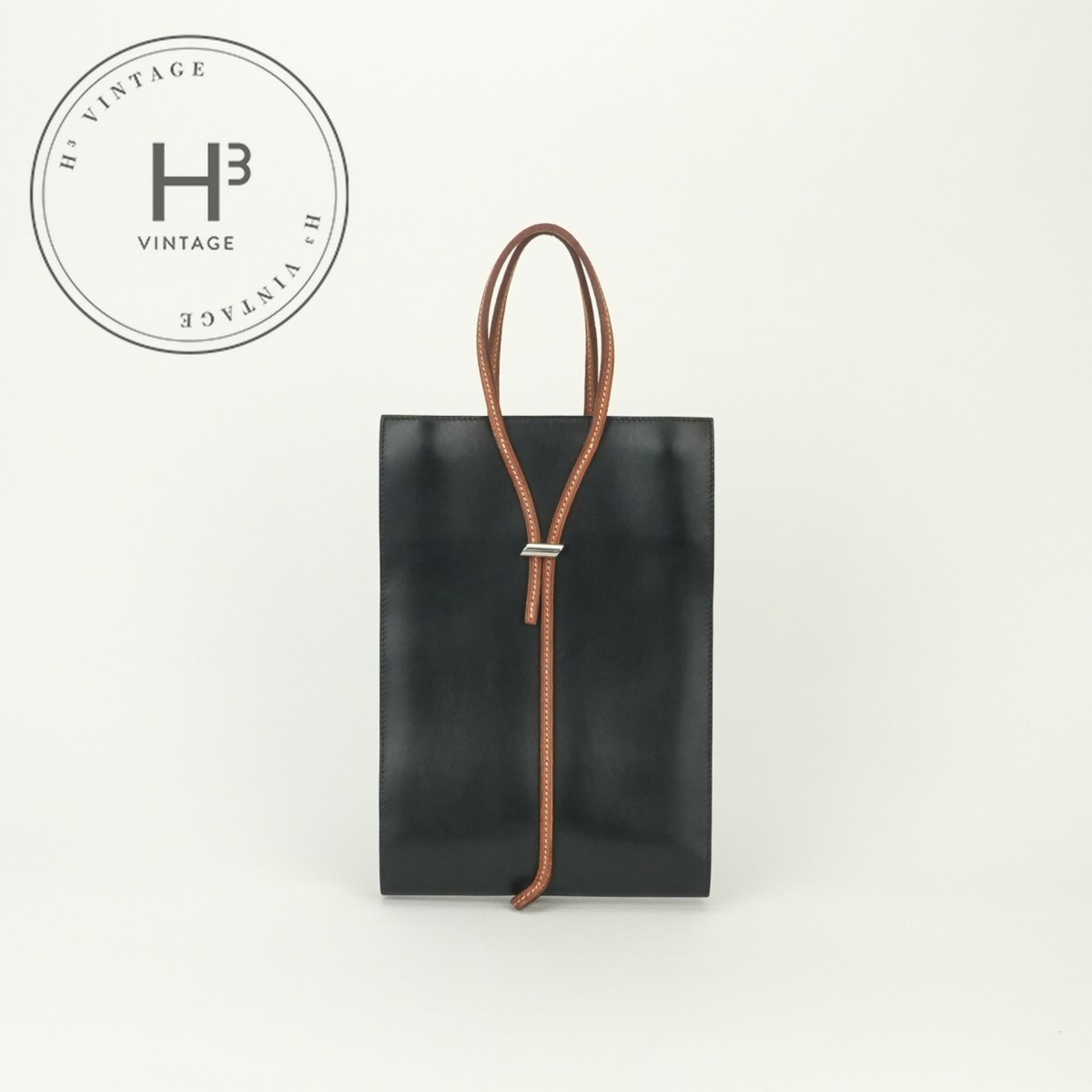 エルメス HERMES ジェルボワーズ 御徒面子 トートバッグ ボックスカーフ ノワール Noir 黒いこと Black 赤銅色 brown オレンジ色 Orange 黒 茶 しろがね色金具