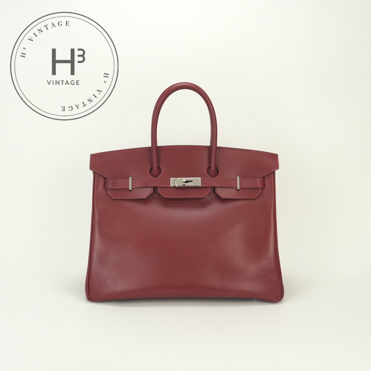 エルメス HERMES バーキン35 バーキン 35 バッグ トートバッグ ボックスカーフ ルージュヴィフ Rougevif レッド Red 赤 シルバー金具 ハンドバッグ｜H3（エイチスリー）店