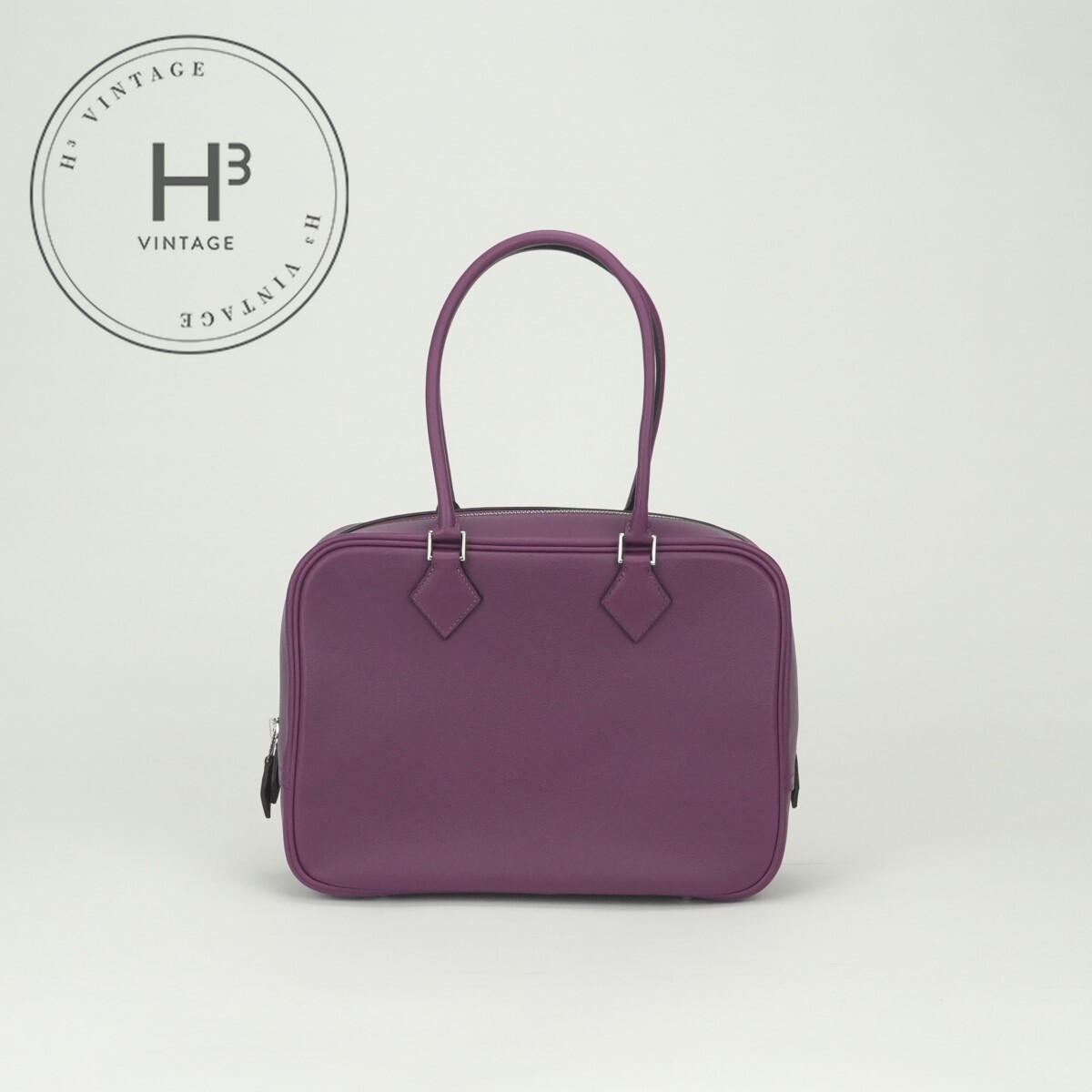 エルメス HERMES プリュム28 プリュム 28 御徒面子 トートバッグ エバーカラー アネモネ Anemone さくら色 Pinkパープル Purple 紫 しろがね色金具 ハンドバック