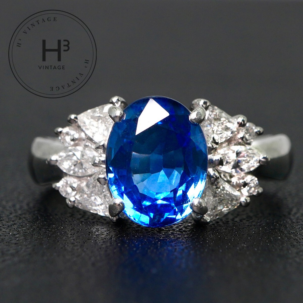 【鑑別書付】サファイア 2.81ct ダイヤモンド 0.47ct リング Pt900 プラチナ 指輪｜H3（エイチスリー）店 108,900円