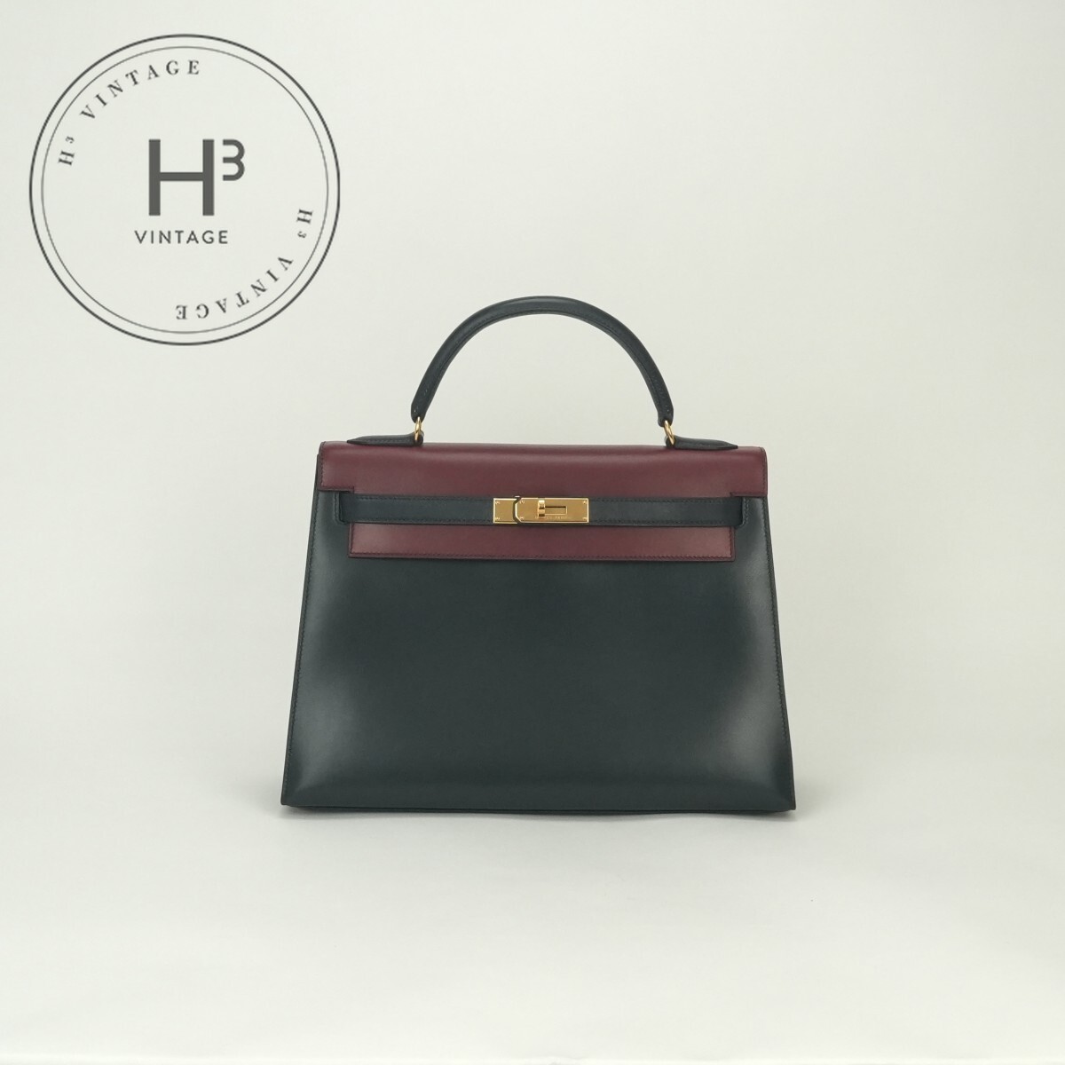 エルメス HERMES ケリー32 ケリー 32 バッグ トートバッグ ボックスカーフ ブルーインディゴ BlueIndigo ルージュアッシュ RougeH グリーン Greenブルー Blueネイビー Navyレッド Red 緑 青 紺 赤|H3(エイチスリー)店