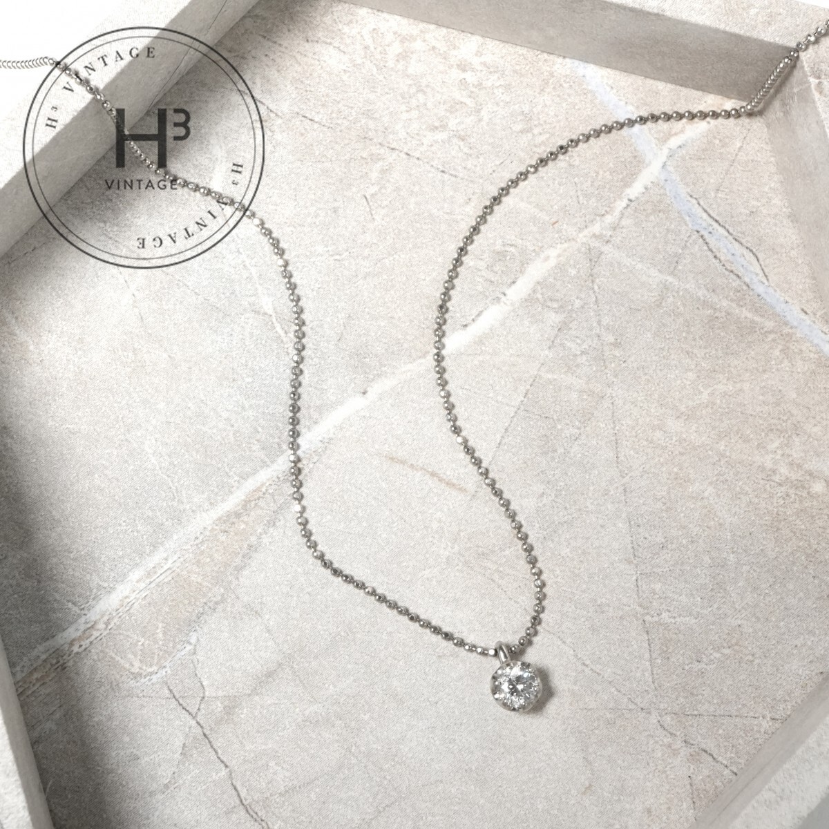 ダイヤモンド 0.30ct Pt900/Pt850 ネックレス ペンダント チョーカー｜H3（エイチスリー）店