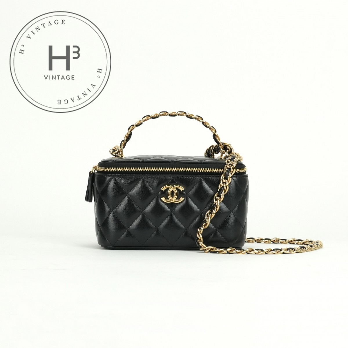 VINTAGE●CHANEL●CCフィリグリーバニティケース ミディアム VINTAGE○CHANEL○CC フィリグリー バニティケース ミディアム