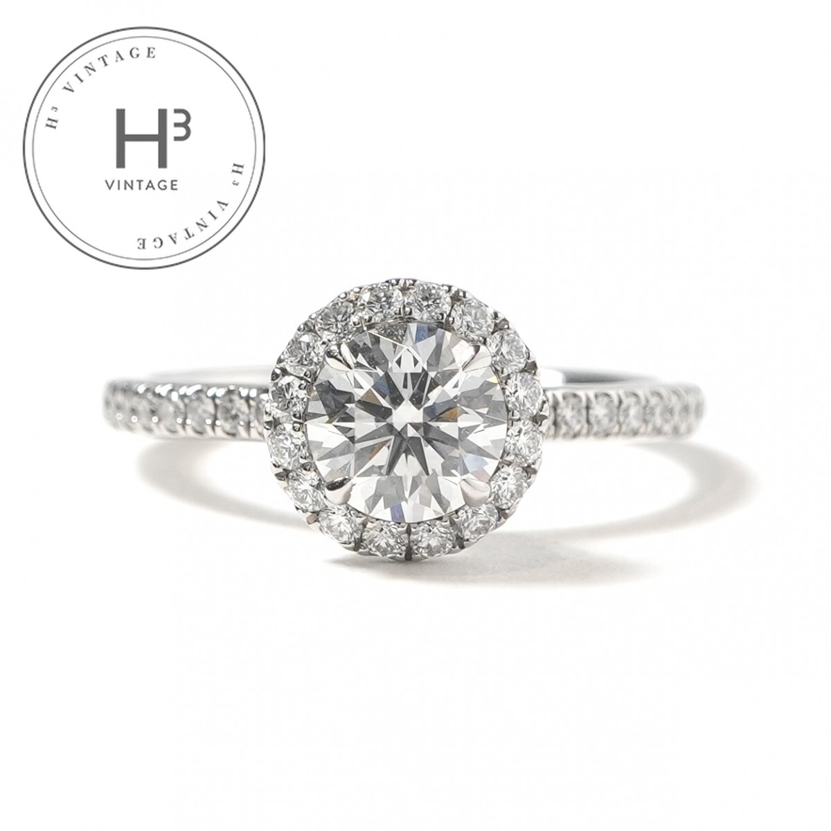 ハリーウィンストン HARRY WINSTON ラウンドカット・マイクロパヴェ・リング ラウンドカットマイクロパヴェリング The One by Harry Winston リング 指輪 Pt950 シルバー 銀｜H3（エイチスリー）店