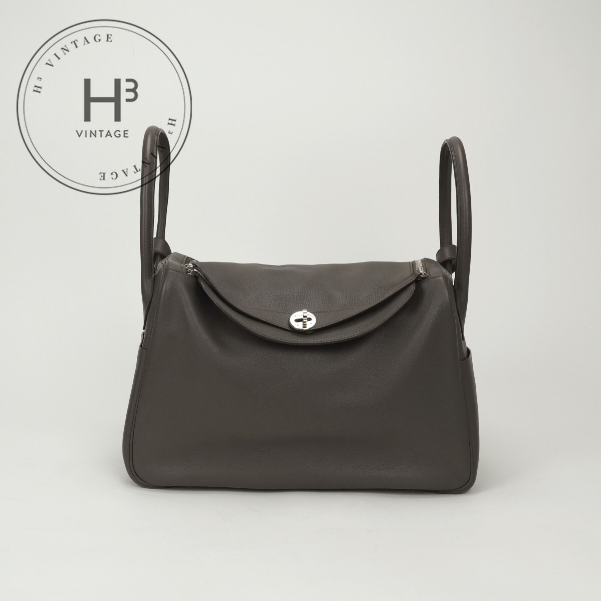 エルメス HERMES リンディ34 リンディ 34 御徒面子 トートバッグ ショルダーバッグ エバーカラー エタン Etain 薄墨色 Gray しろがね色金具 ハンドバック エヴァーカラー