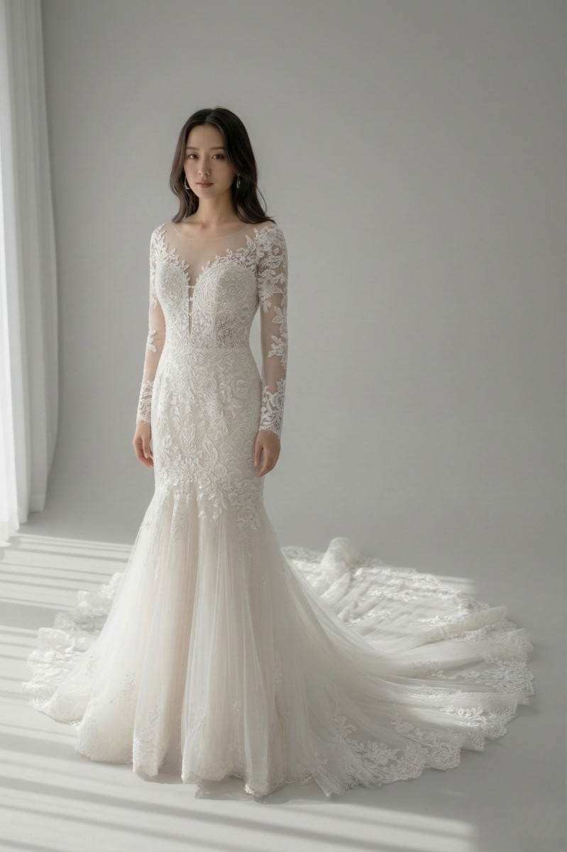プロノビアス PRONOVIAS DRINEA ドリネアドリニア 人魚伝達ルート 華燭の典御召しもの 白いこと 白 PRONOVIAS