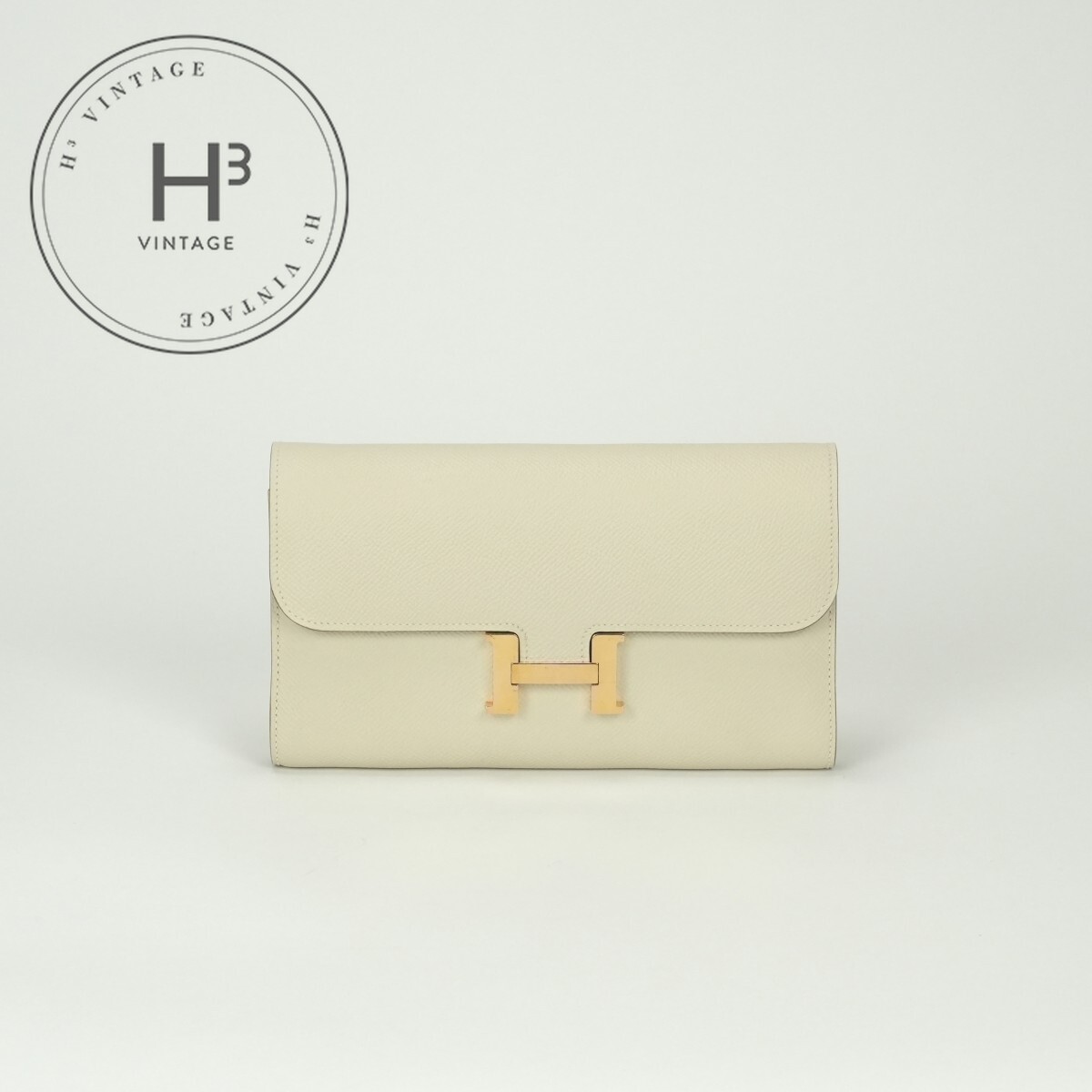 エルメス HERMES コンスタンスロング コンスタンス ロング 金入れ 長金入れ ロングウォレット エプソン クレ Craie 象牙色 Ivory皮膚軟化剤 Cream ゴールド金具 ヴォーエプソン
