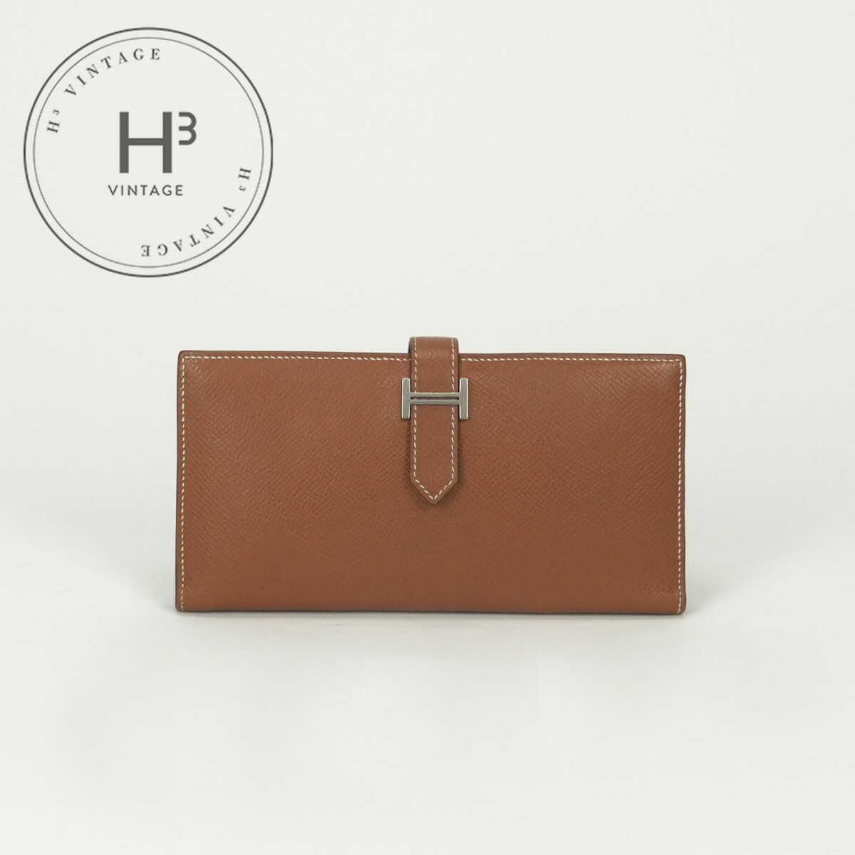 エルメス HERMES ベアンスフレ ベアンスフレ 財布 長財布 ロングウォレット エプソン ゴールド Gold ブラウン Brown 茶 シルバー金具 ヴォーエプソン