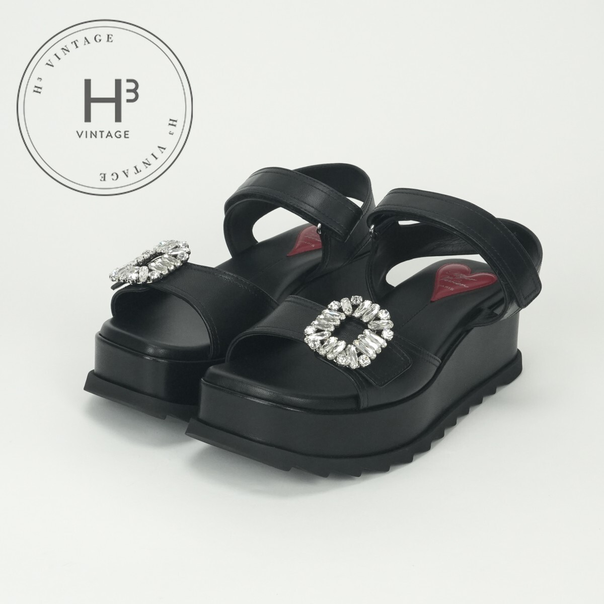 ロジェヴィヴィエ Roger Vivier ROGER VIVIER スライディー ヴィヴ SLIDY VIV サンダル 靴 シューズ なめし革 黒いこと Black 黒 ミュール ラバーソール