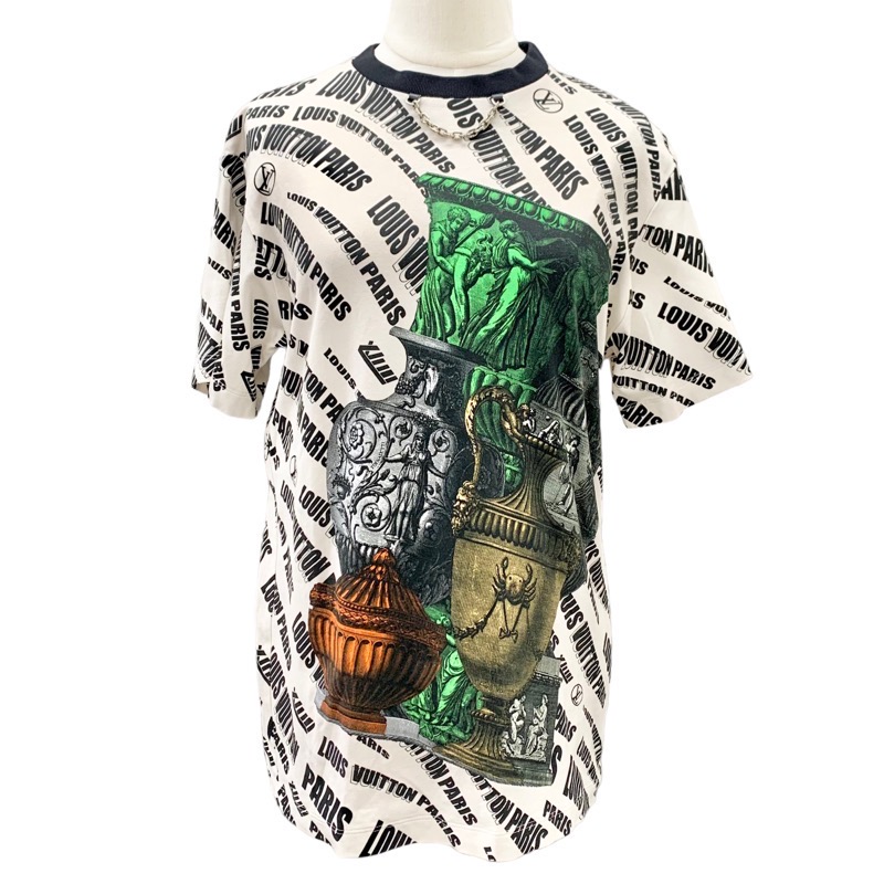 ルイヴィトン　バックプリントtシャツ プリントショートスリーブコットンTシャツ ｜ルイ・ヴィトン