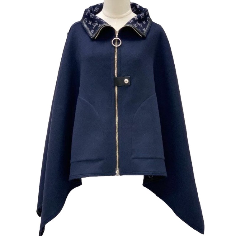 ルイヴィトン 20AW ウール×アンゴラ ポンチョ 36 ヴィトン 20SS ウール ポンチョ 36 レディース ブラック