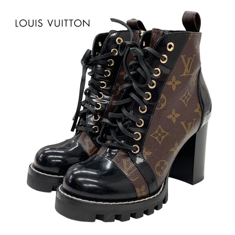 【レザージャケットとお洒落に】LOUIS VUITTON★ショートブーツ LOUIS VUITTON 極美品☆LOUIS ルイヴィトン ジャンブル・ライン