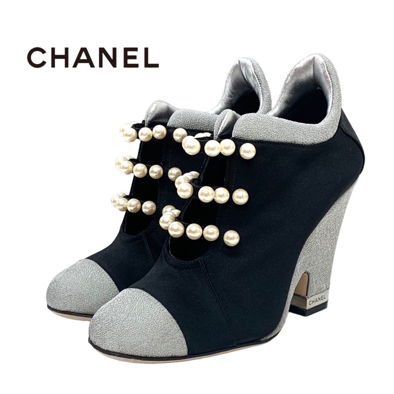 【値下げ中】CHANEL ブーツ　シャネル　パール　ショートブーツ　ブーティ CHANEL - シャネル chanel ブーツ パールの通販 by totto's shop