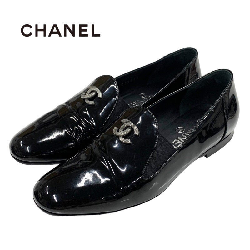 CHANEL シャネル　チェーン　ココマーク　ローファー　フラットシューズ　革靴 6437_0.jpg