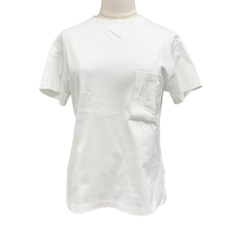 エルメス　HERMES ホワイト クルーネック 半袖Tシャツ シンプル Hパッチ エルメス Tシャツ コピー クルーネック 半袖T