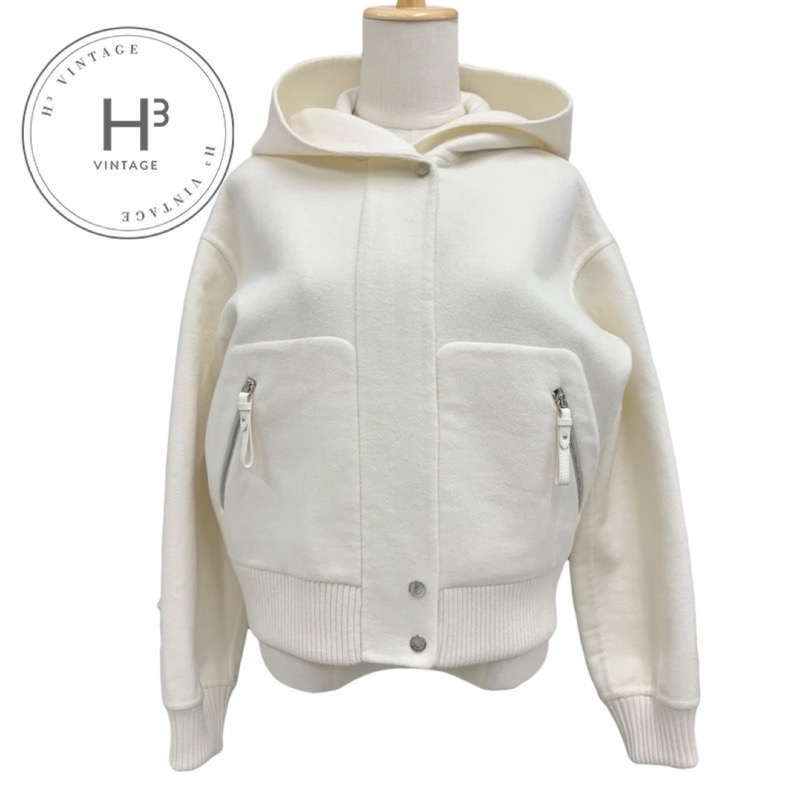 エルメス HERMES アウター フーディー ブルゾン ジャケット カシミヤ ホワイト 楽天市場】エルメス HERMES アウター ショートコート カシミヤ