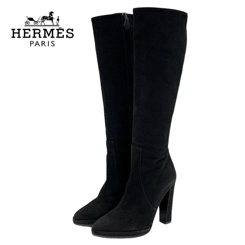 HERMES エルメス ブーツ 黒 36(22.5cm位) 4103524F0085 楽天市場】【全品10%OFFクーポン】 エルメス ブーツ 35サイズ 約