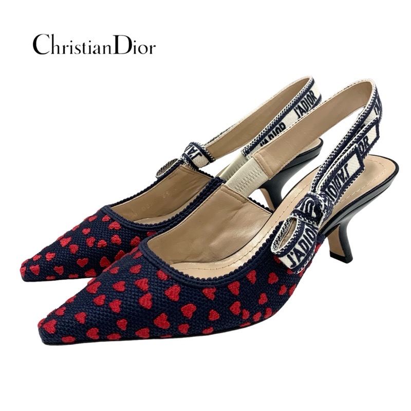 Dior ディオール J'Adior スリングバック サンダル　パンプス DIOR パンプス J'ADIOR スリングバック リボン 刺繍 ☆国内発送