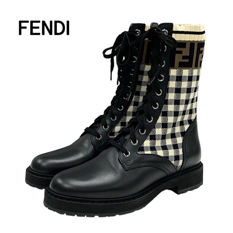FENDI(フェンディ)★レザーストレッチファブリックブーツ 楽天市場】【円高還元セールΩ】【5%クーポン♪10.11〜10.20