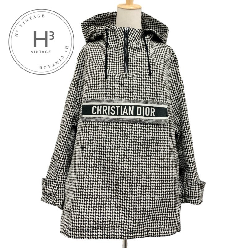 ディオール CHRISTIAN DIOR パーカ トップス パーカーフーディ ロゴタイプ ハーフジップ チドリ透かし彫り 長袖 黒いこと 白いこと 差し上げ物 差し上げ物 貨物輸送無料