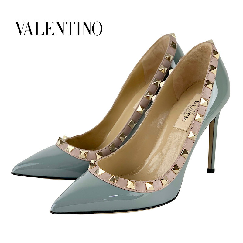 良品　ヴァレンティノ ロックスタッズ パテントレザー パンプス ピンクベージュ 楽天市場】ヴァレンティノ VALENTINO パンプス 靴 シューズ