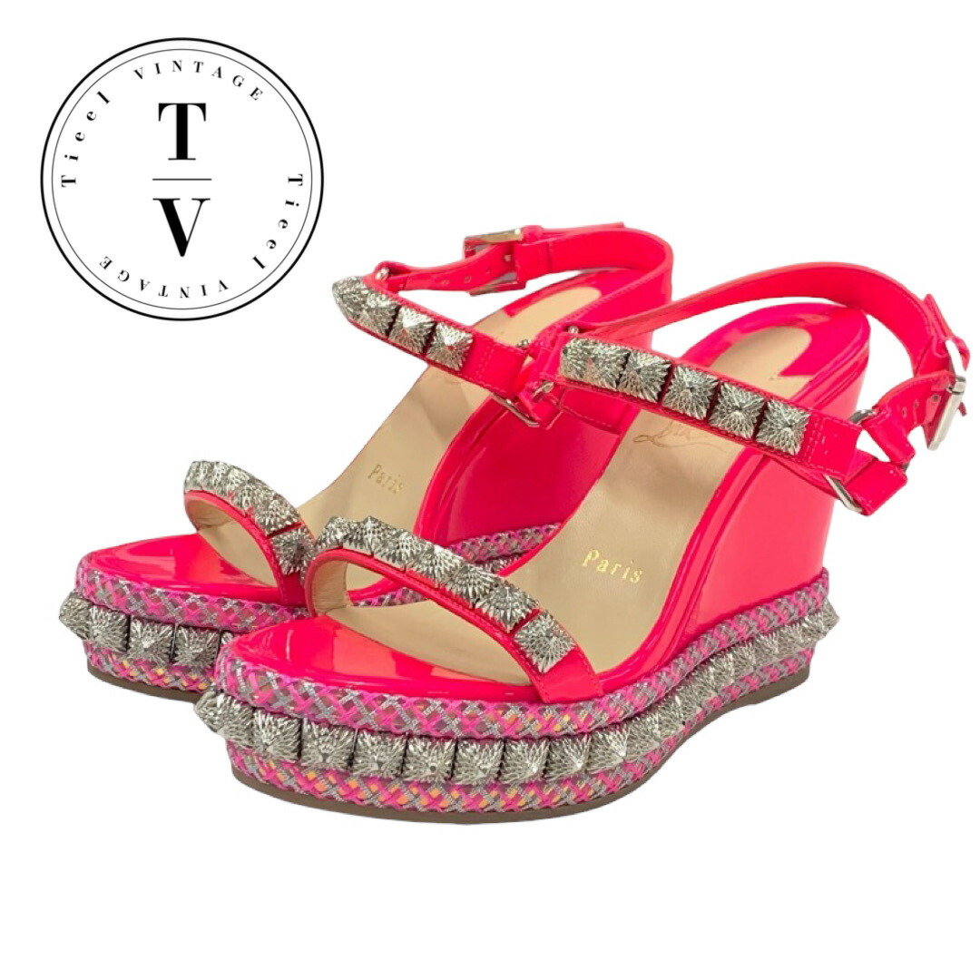 Christian Louboutin★ゼブラ レザー ウェッジ サンダル★関税込 Christian Louboutin☆ゼブラ レザー ウェッジ サンダル☆関税込