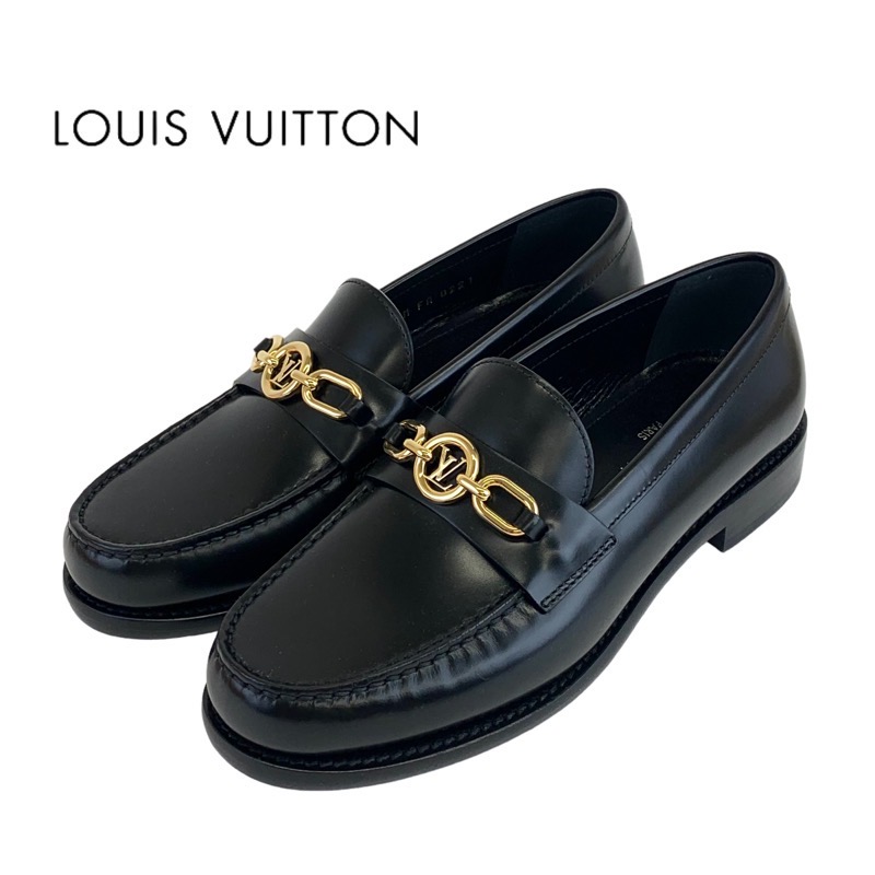 LOUIS VUITTON ルイヴィトン ウッドソール ローファー 35 1/2 LOUIS VUITTON - LOUIS VUITTON ルイヴィトン ウッドソール