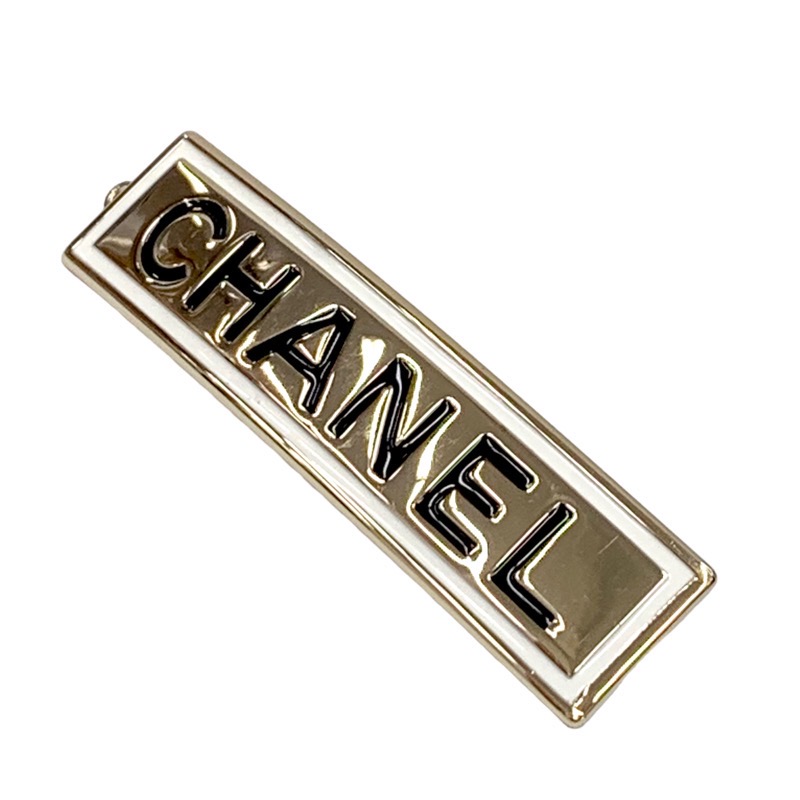 CHANEL ヘアクリップ ホワイト ブラック ミラー付き 6704_0.jpg