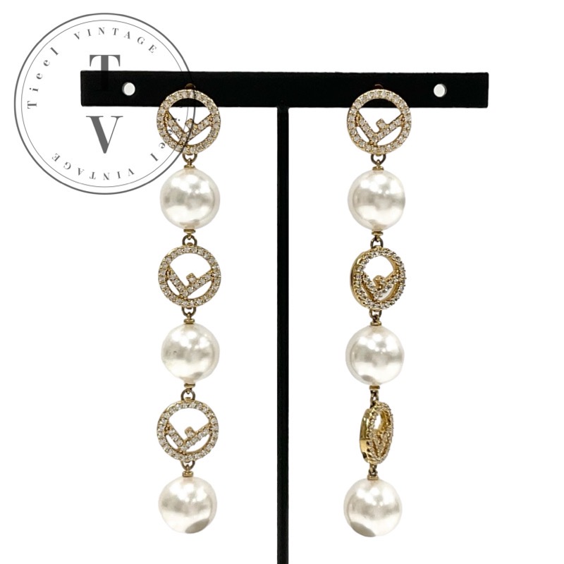 【FENDI】メタルイヤリング F Is Fendi Earrings Metal Silver and gold | Fendi