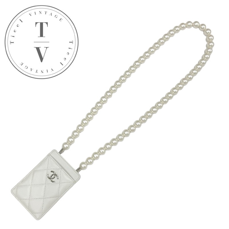 シャネル シャネルチェーンウォレット 43000 グレー アンティーク調シルバー金具