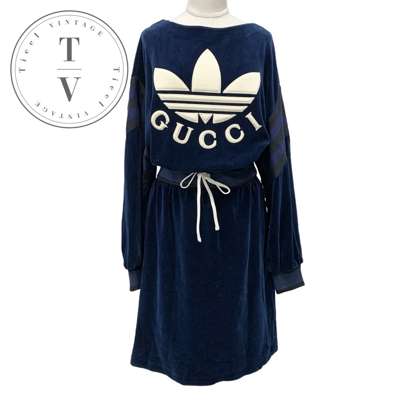 ★送料込★GUCCIｘADIDAS Tシャツドレス ワンピース 青 ☆送料込☆GUCCIxADIDAS Tシャツドレス ワンピース 青 (GUCCI