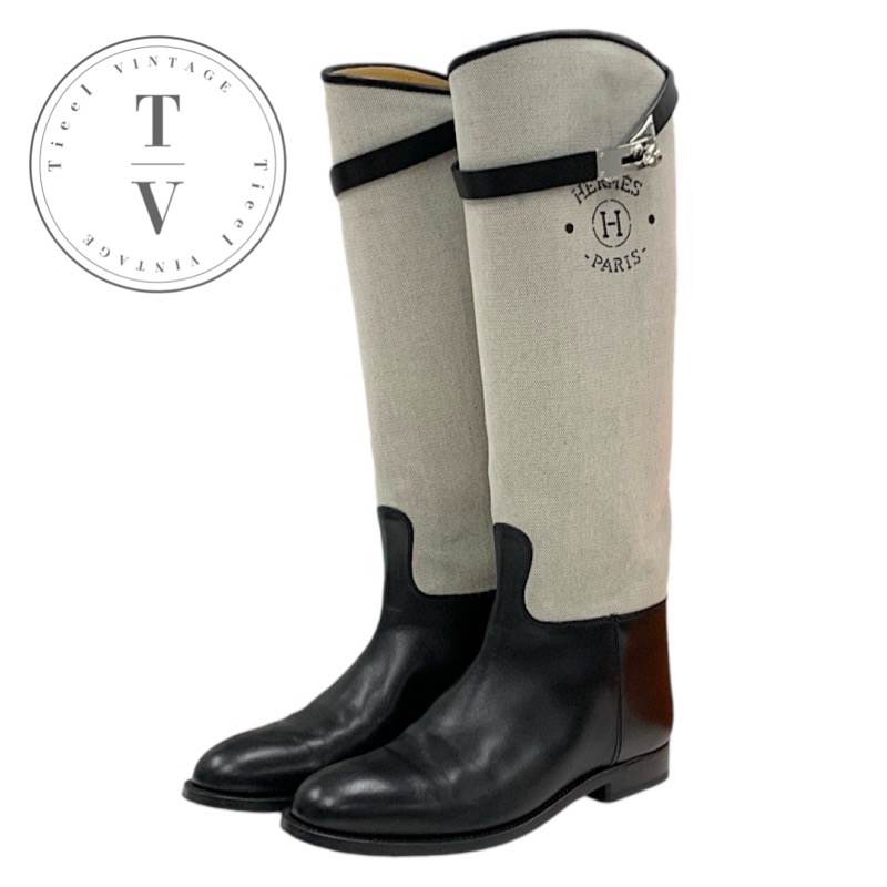 楽天市場】エルメス ロングブーツ ジャンピング レザーブーツ