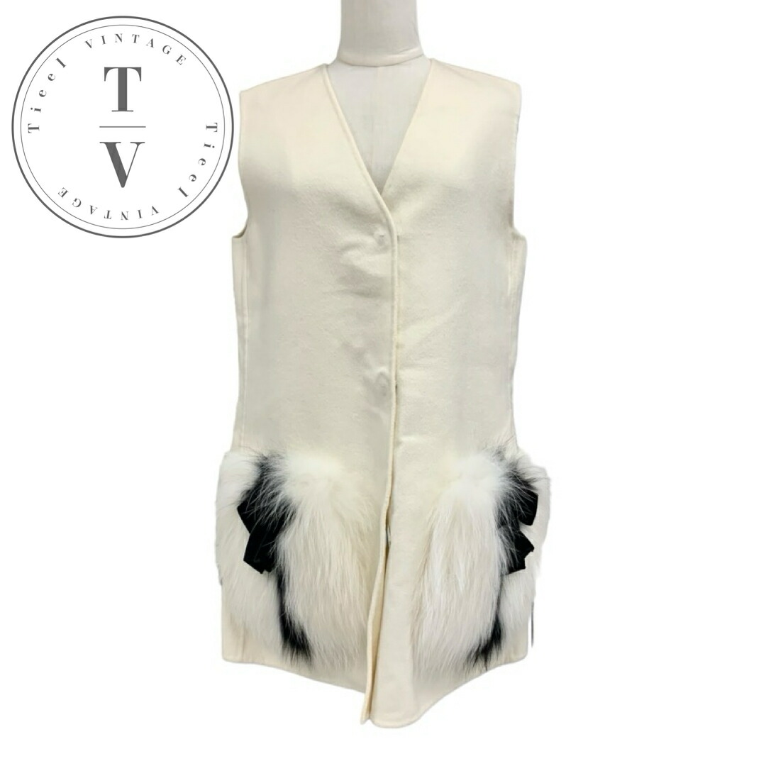 楽天市場】フェンディ FENDI ファーポケット ジレ ベスト ノースリーブ