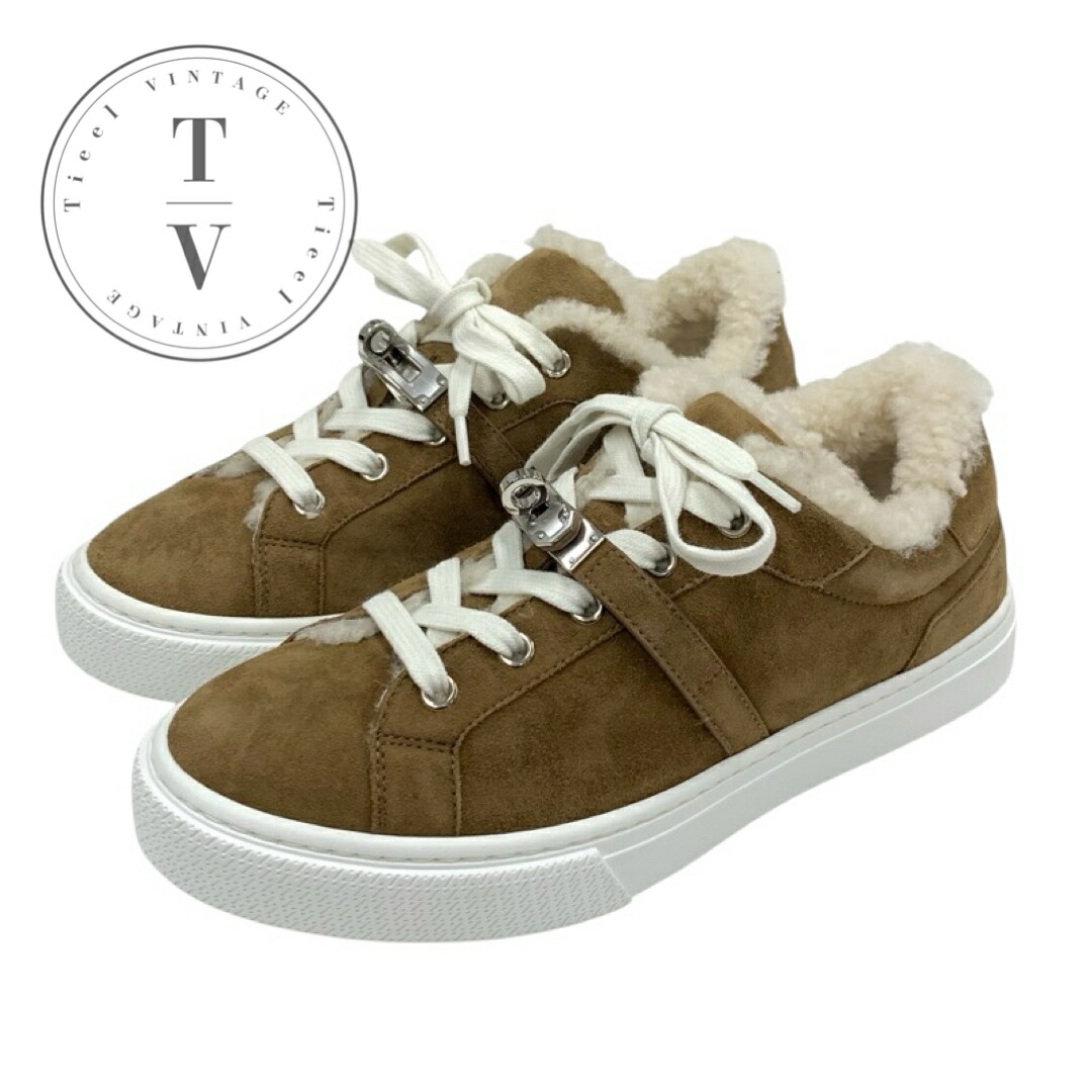 楽天市場】HERMES エルメス デイ スニーカー ケリー金具 ムートン #36