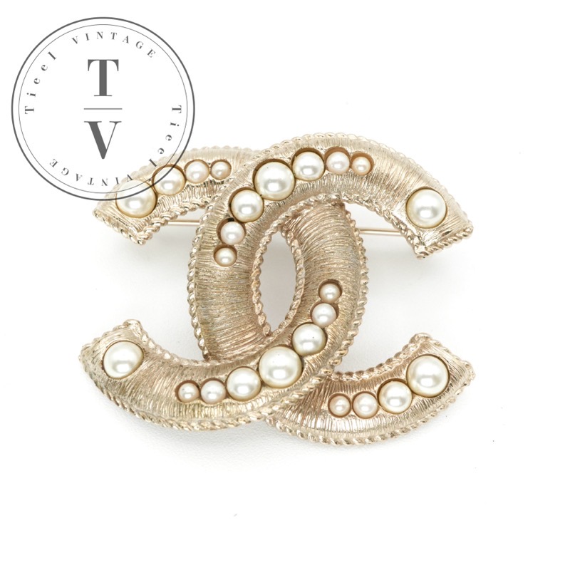 楽天市場】シャネル【CHANEL】ココマークフェイクパールブローチ