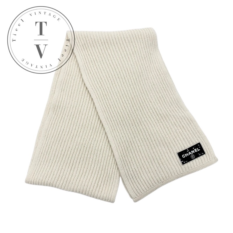 楽天市場】【20%OFF】 シャネル マフラー ロゴ刺繍 カシミヤ
