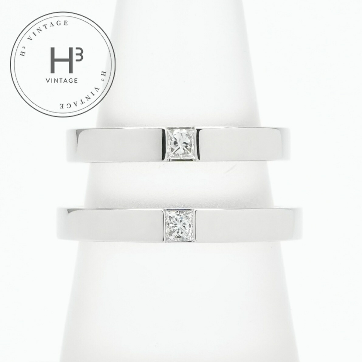 ★HARRY WINSTON★ スリーストーン バンドリング ペア 定価100万 ☆HARRY WINSTON☆ スリーストーン バンドリング ペア 定価100万
