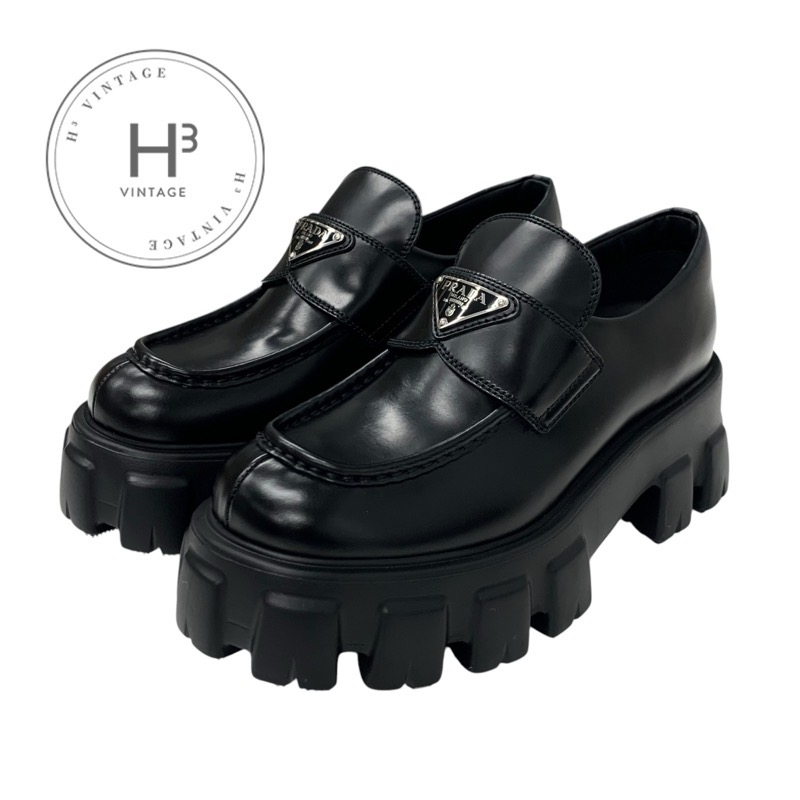 PRADA ブラック ローファー 厚底 38 美品 箱・袋付き 2025年最新】prada ローファーの人気アイテム - メルカリ