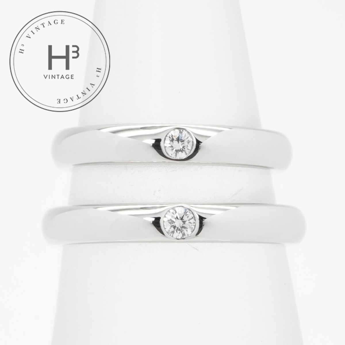★HARRY WINSTON★ ラウンドマリッジリング ペアリング 定価64万 ラウンドカット・ダイヤモンド・マリッジリング｜ハリー