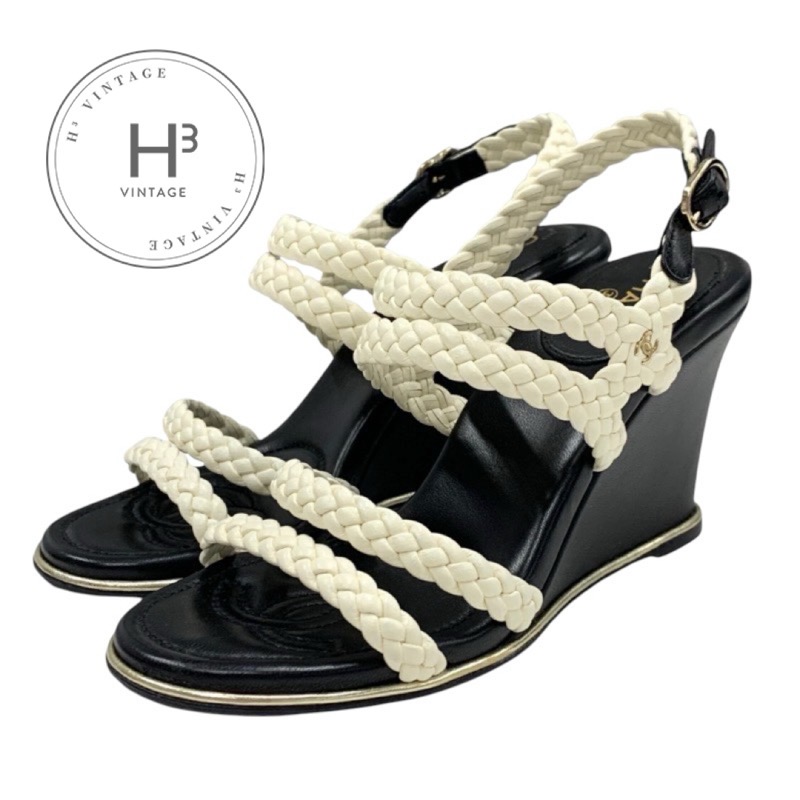 楽天市場】【靴】CHANEL シャネル ウエッジソール 厚底 サンダル ココ