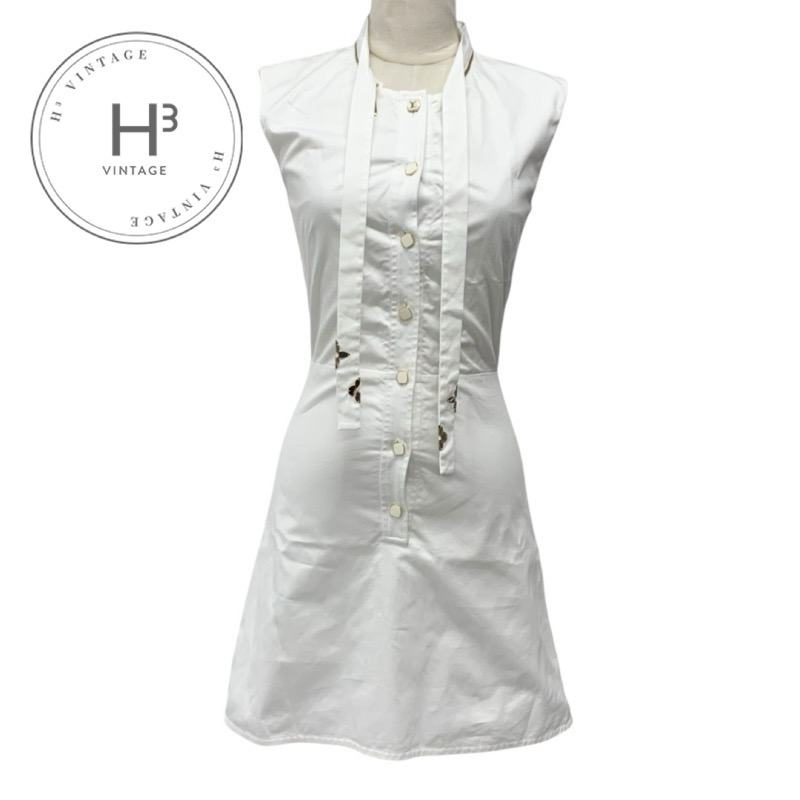 ヴィトン ワンピース ロゴ コットン ノースリーブ スター ホワイト LOUIS VUITTON - ルイヴィトン LOUIS VUITTON ワンピース