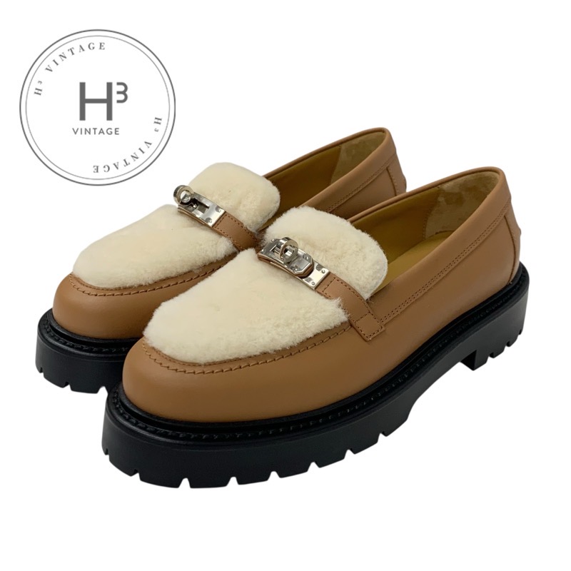 超美品 エルメス レザー ケリー ローファー シューズ 35 1/2 茶 楽天市場】【10%OFF】 エルメス モカシン アイコン 35サイズ