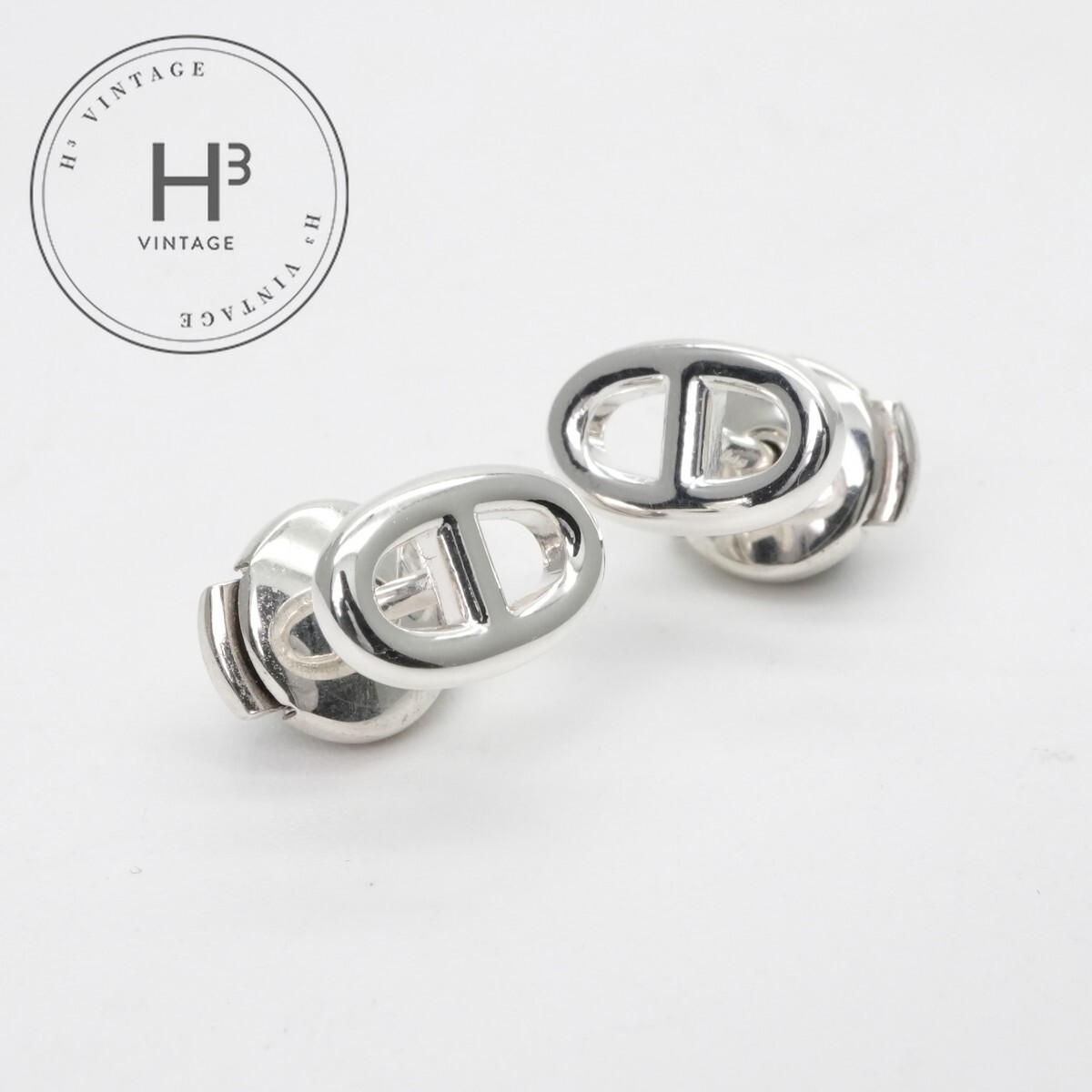 【HERMES】上品シルバー☆Chaine d'ancreアンシェネピアス HERMES ピアス アンシェネ Enchainee Earrings Chaine dAncre